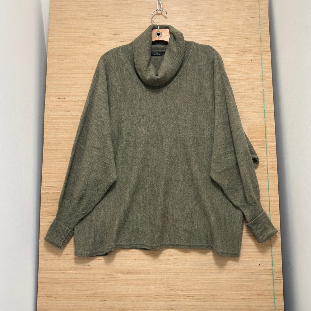 Vice Versa Womens 3X Olive Green Cowl Neck Oversized Knit Sweater Relaxed Fit